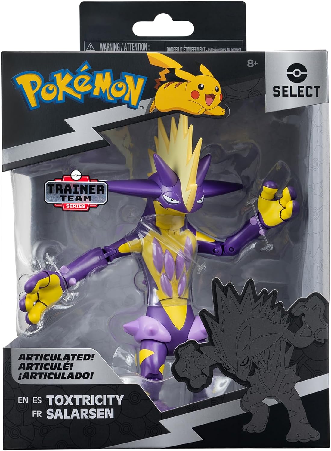 Pokémon Select Toxtricity (Amped) - 6-Inch Super-Articulated Figure with Over 15 Points of Articulation Select Series