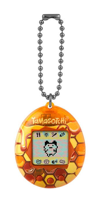 TAMAGOTCHI Bandai Original Pure Honey Shell Original Cyber Pet 90s Adults and Kids Toy with Chain | Retro Virtual Pets are Great Boys and Girls Toys or Gifts for Ages 8+