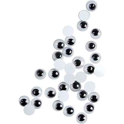 Googly Eyes, D: 6 mm, not sticky, 1000pcs
