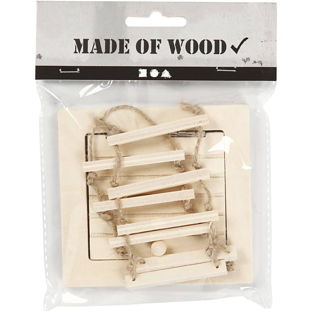 Create Crafts 55977 - Puerta de acceso para el ático y escalera Eope (madera, 9 cm, 10 unidades