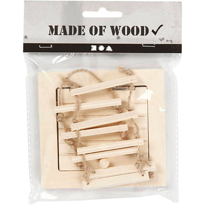 Create Crafts 55977 - Puerta de acceso para el ático y escalera Eope (madera, 9 cm, 10 unidades