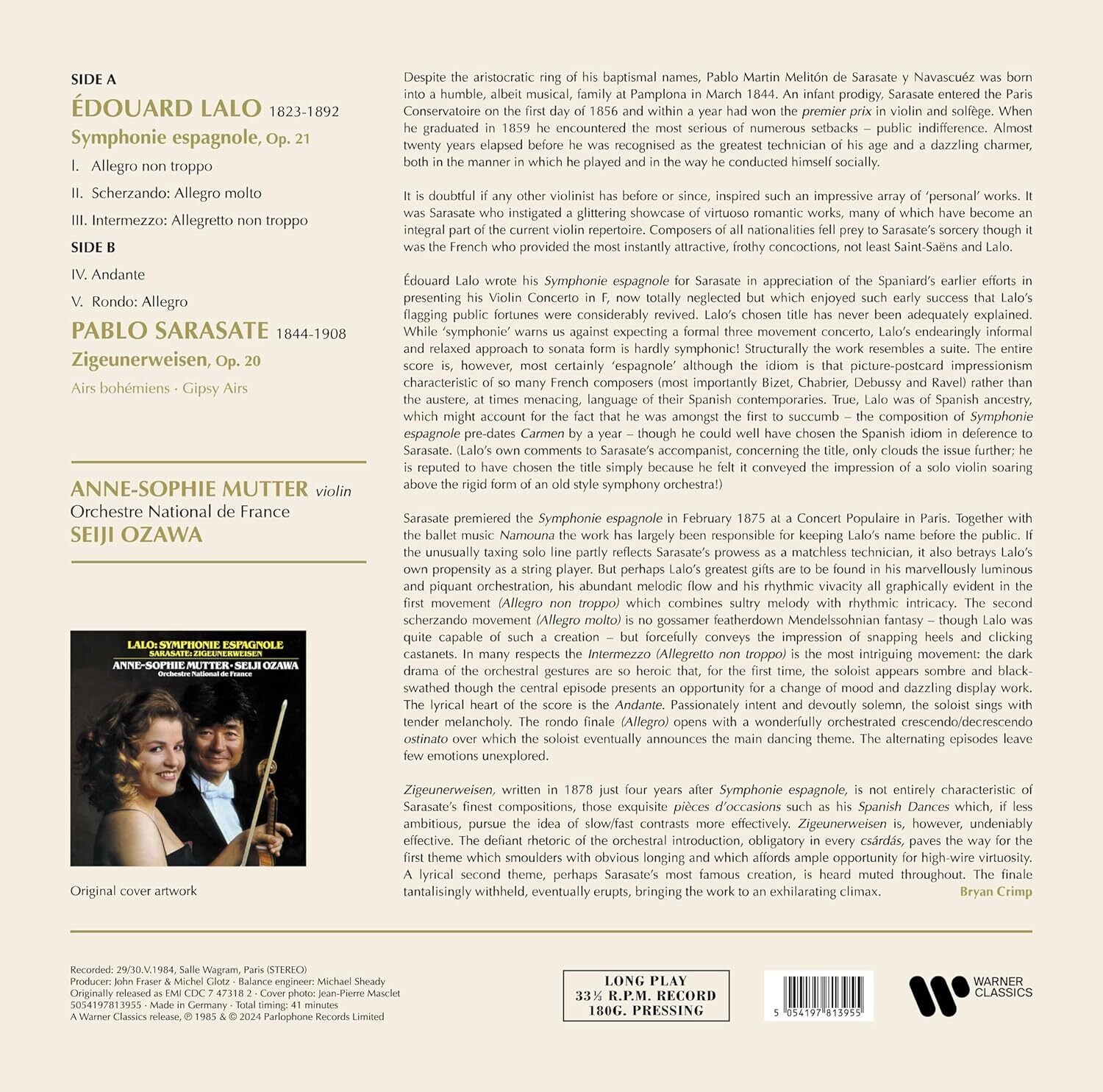 Lalo: Symphonie Espagnole/Sarasate: Zigeunerweisen