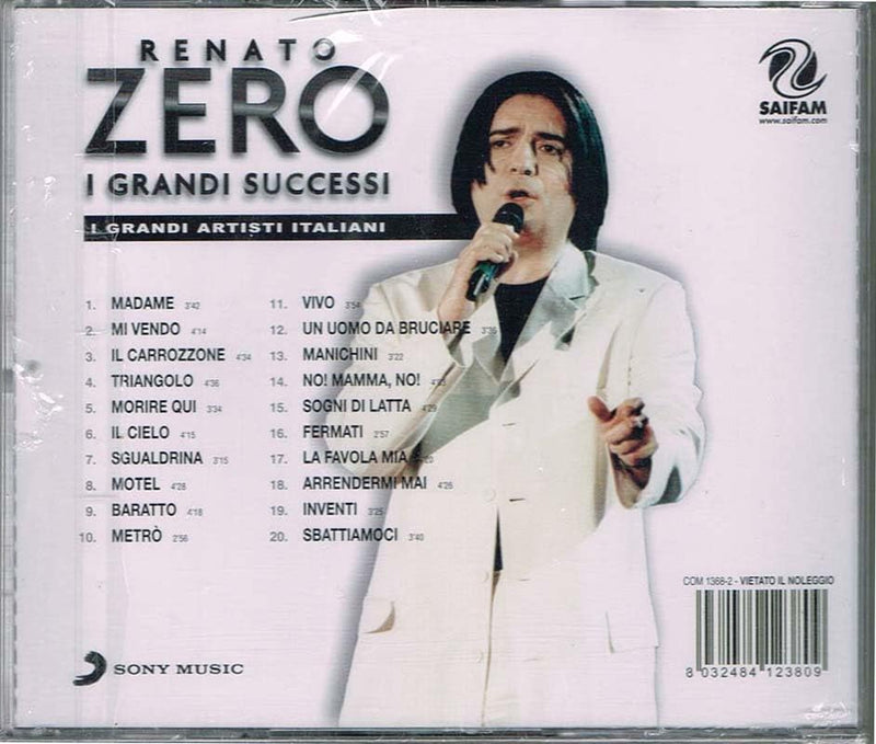 RENATO ZERO I GRANDI SUCCESSI SERIE I GRANDI ARTISTI ITALIANI