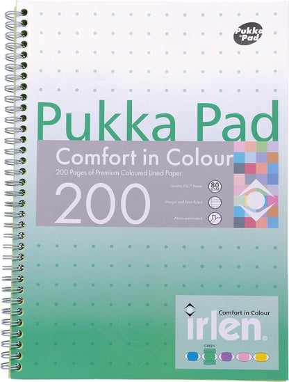 Pukka Pad, Irlen Jotta Pad A4 Notebook 3-Pack – Wire Bound Notepad 200 Pages of 80GSM Coloured FSC Certified Lined Paper – Designed for Visual Perception Difficulties – 29.7 x 23cm
