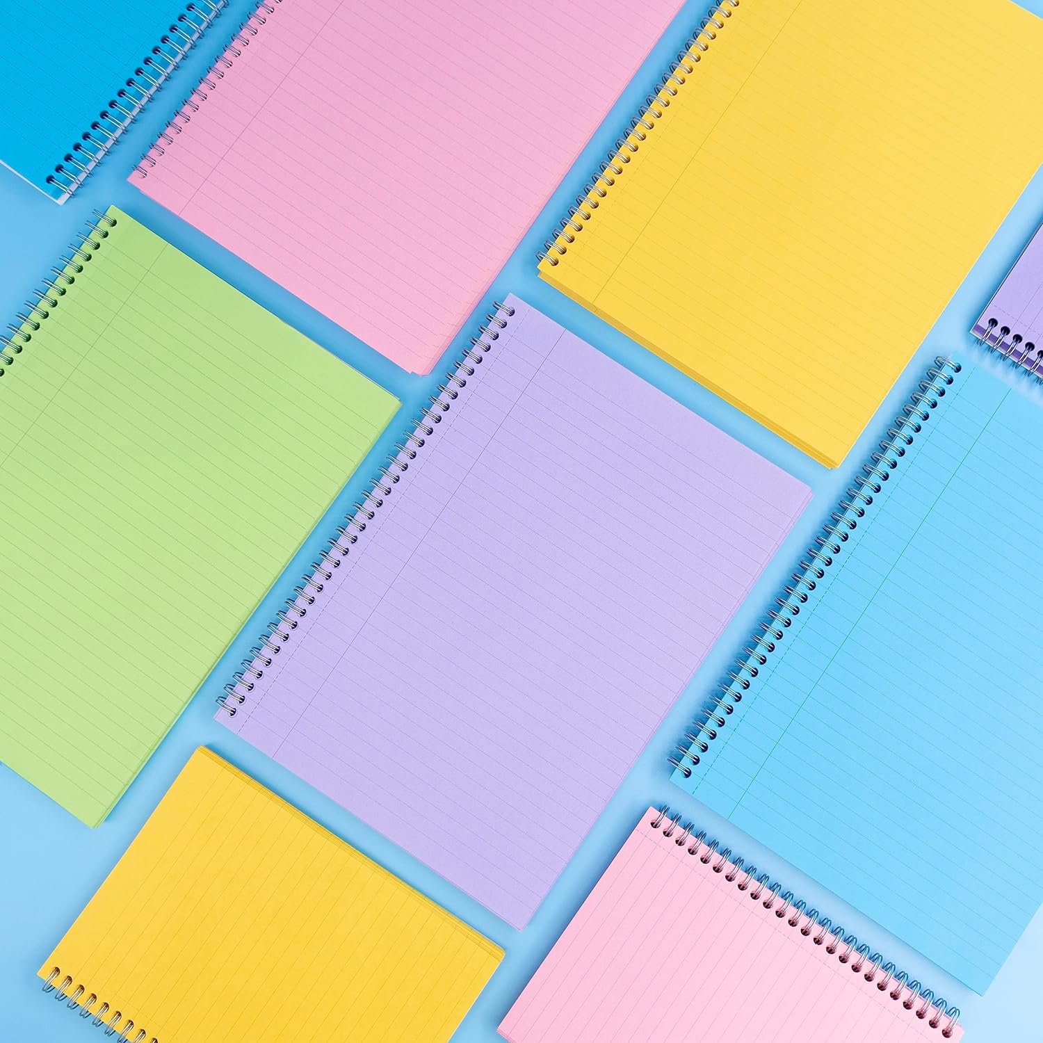 Pukka Pad, Irlen Jotta Pad A4 Notebook 3-Pack – Wire Bound Notepad 200 Pages of 80GSM Coloured FSC Certified Lined Paper – Designed for Visual Perception Difficulties – 29.7 x 23cm