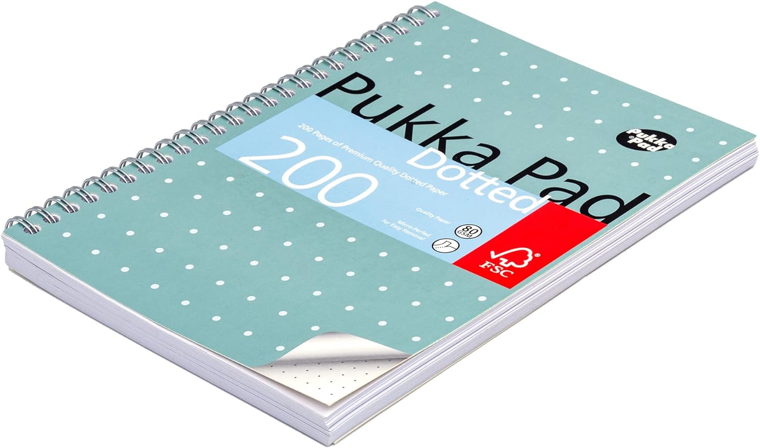 Pukka Pad, A5 Dotted Metallic Jotta Book for Graphing, Art, Bullet Journaling – 3 Pack – 21 x 14.8cm – Wirebound Notebook with 80GSM Paper – 4-Hole Margins and Perforation - 200 Pages, Grey