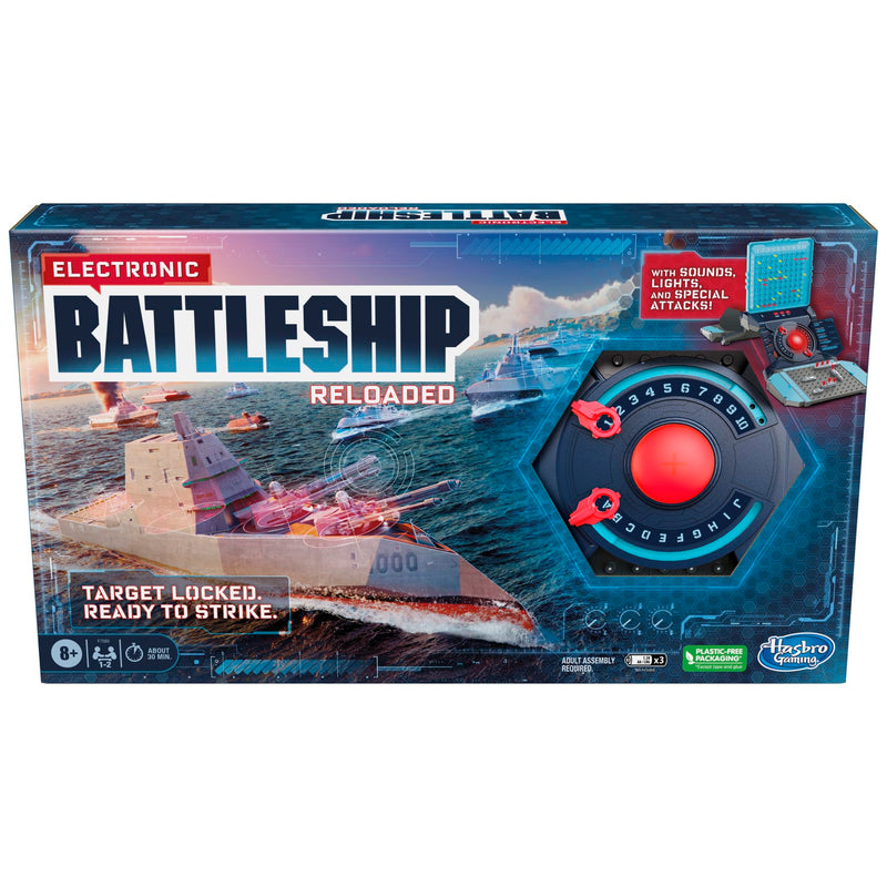 Hasbro Gaming Electronic Battleship Reloaded Board Game | Naval Combat Strategy Game with Sounds, Lights, Special Attacks | Ages 8 and Up | 1-2 Players | Kids Games