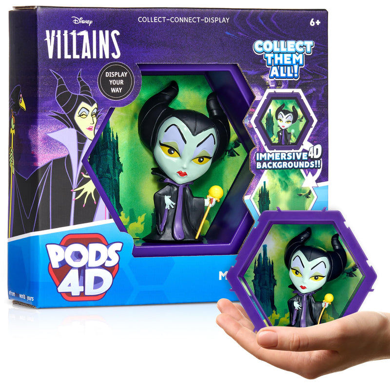 WOW! PODS 4D Disney Maleficent | Unique Connectable Collectable Bobble-head figure that Bursts from their World into Yours | Wall or Shelf Display | Disney Toys and Gifts | Series 1 no. 497