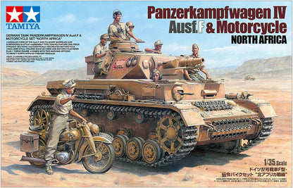 TAMIYA 25208 1:35 German PzKpfw.IV AUSF.F with Krad DAK Model Building Plastic Kit, Hobby, Crafts, Gluing, Model Kit, Model, Assembling