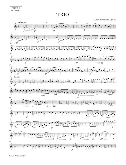 Beethoven: Trio in C Op. 87 (For 2 Oboes (or 2 Violins) and Cor Anglais (EP7167)