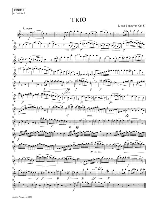 Beethoven: Trio in C Op. 87 (For 2 Oboes (or 2 Violins) and Cor Anglais (EP7167)