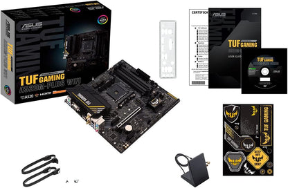 Asus TUF GAMING A520M-PLUS WIFI, AMD A520, AM4, Micro ATX, 4 DDR4, VGA, HDMI, DP, AC Wi-Fi, 1x M.2
