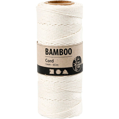 Creative 503481 Bamboo Cord, White, 65 m Length, 1 mm Thickness