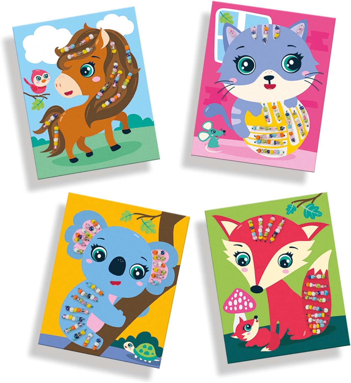 Glass beads embroidery cards