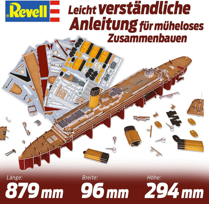 Revell 3D Puzzle 00154 RMS Titanic - LED Edition 266 Pieces, Highly Detailed, Stunning Light Effects, Over 87cm in length, Fun & Easy To Build