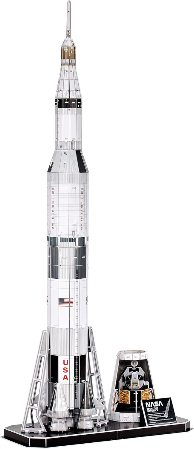 German Level 00250 3D Puzzle Apollo 11 Saturn V Rocket Paper Craft