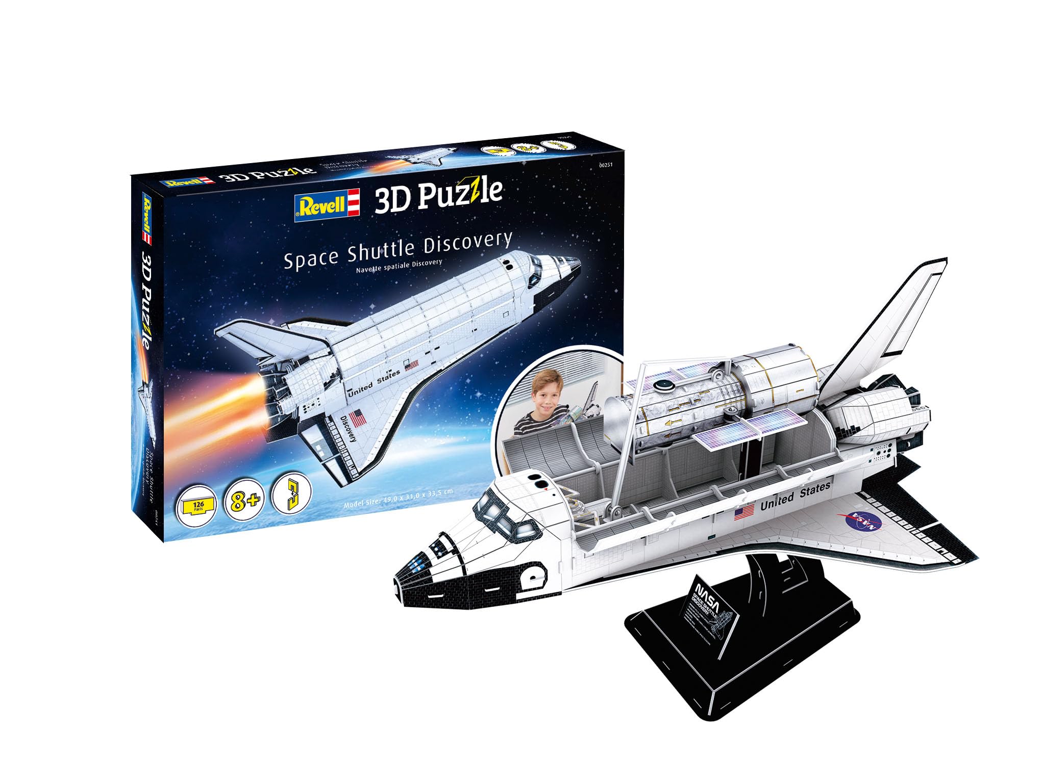 German Level 00251 3D Puzzle Space Shuttle Discovery Paper Craft