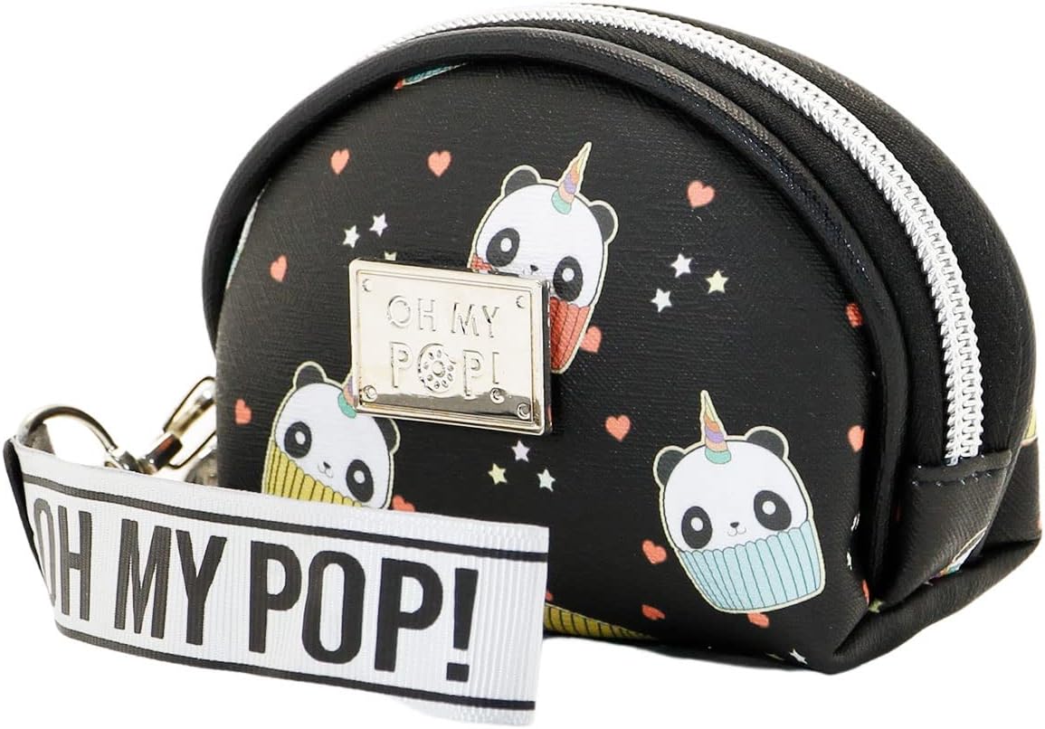 Oh My Pop! Pandicorn-Oval Coin Purse, Black, 11.5 x 9 cm