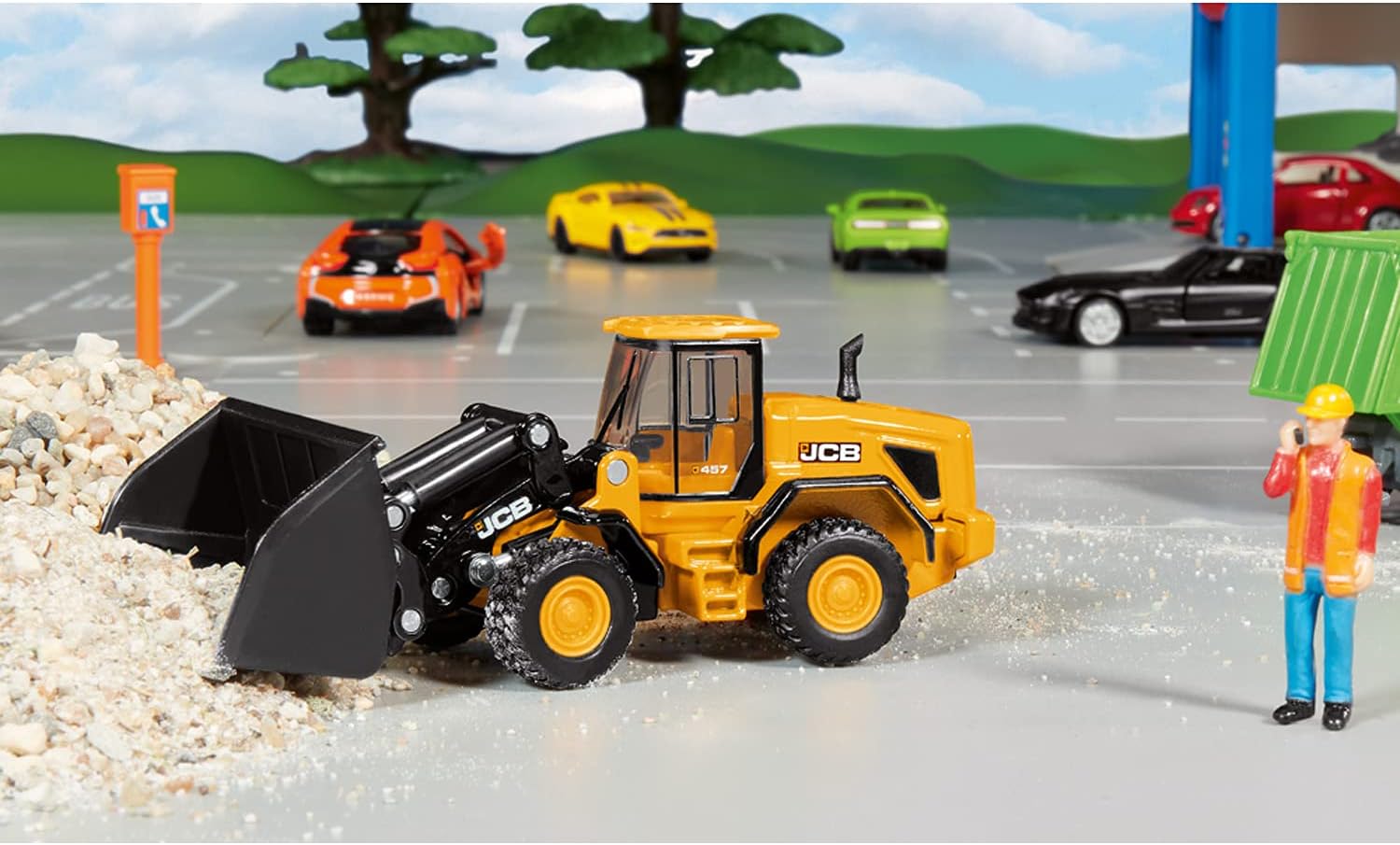 siku 1789, JCB 457 WLS Wheel Loader, Toy Model, 1:87, Metal,Plastic, Yellow,Black, Articulated joint, Movable bucket