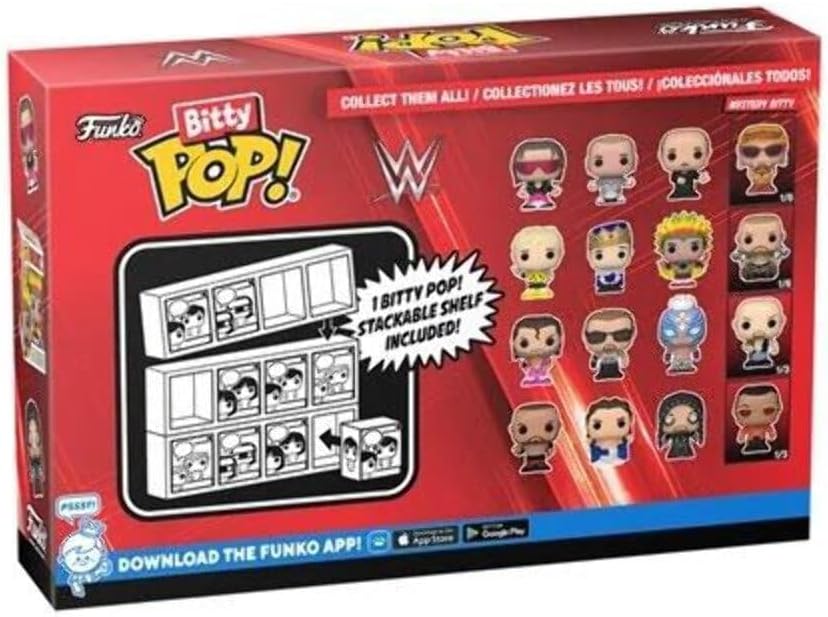 Funko Bitty POP!: WWE - Razor Ramon™, Bitty Pop! Diesel™, Bitty Pop! Rey Mysterio®, and a mystery Bitty Pop! figure - 0.9 Inch (2.2 Cm) Collectable - Gift Idea - Cake Topper
