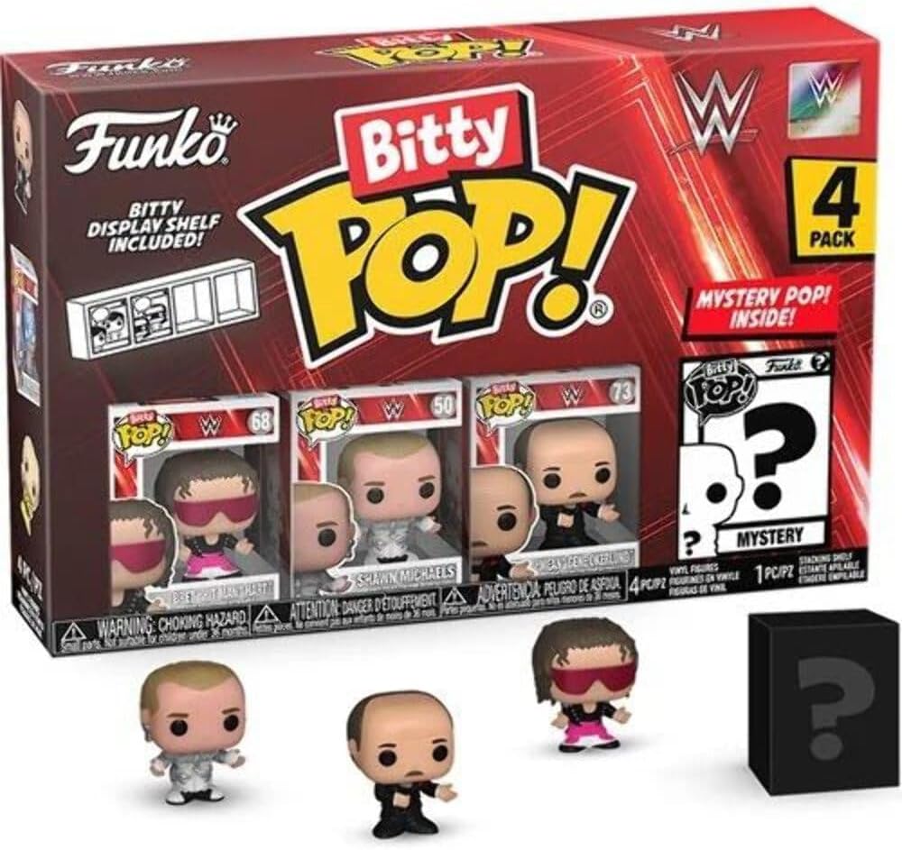 Funko Bitty POP!: WWE - Razor Ramon™, Bitty Pop! Diesel™, Bitty Pop! Rey Mysterio®, and a mystery Bitty Pop! figure - 0.9 Inch (2.2 Cm) Collectable - Gift Idea - Cake Topper