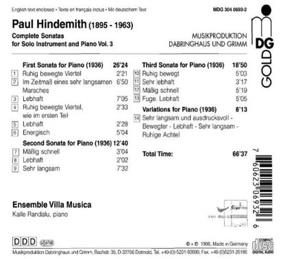 Sonaten für Soloinstrument und Klavier Vol. 3