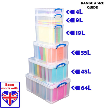 Really Useful Plastic Storage Box 9 Litre Clear