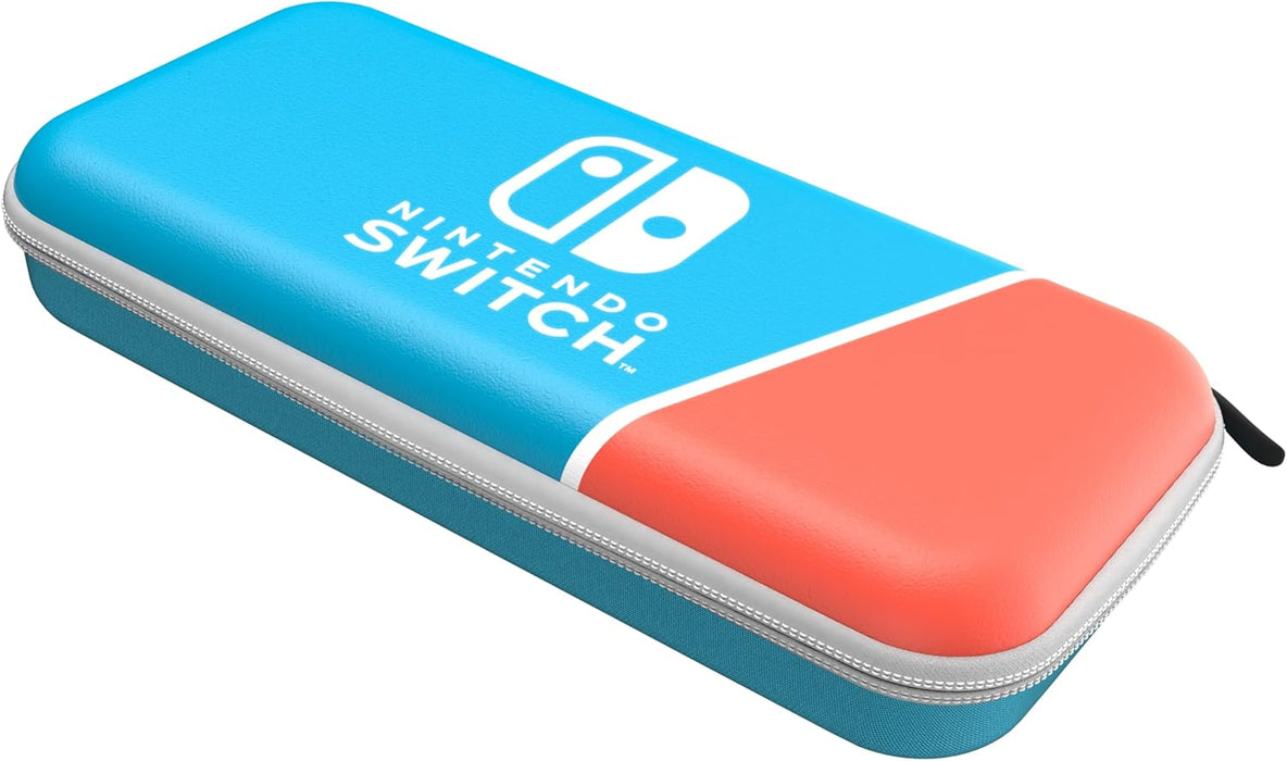 PDP Gaming Officially Licensed Switch Slim Deluxe Travel Case - NEON POP - Semi-Hardshell - Console Stand - Protective PU Leather - Holds 14 Games - Works with Switch OLED & Lite