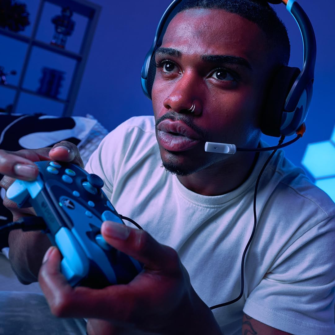 PDP Gaming REMATCH GLOW Enhanced Wired Controller Licensed for Xbox Series X|S/Xbox One/PC/Windows, Mappable Back Buttons, Advanced Customizable App - Blue Tide (Glow in the Dark) Controller Blue Tide (Glow in the Dark