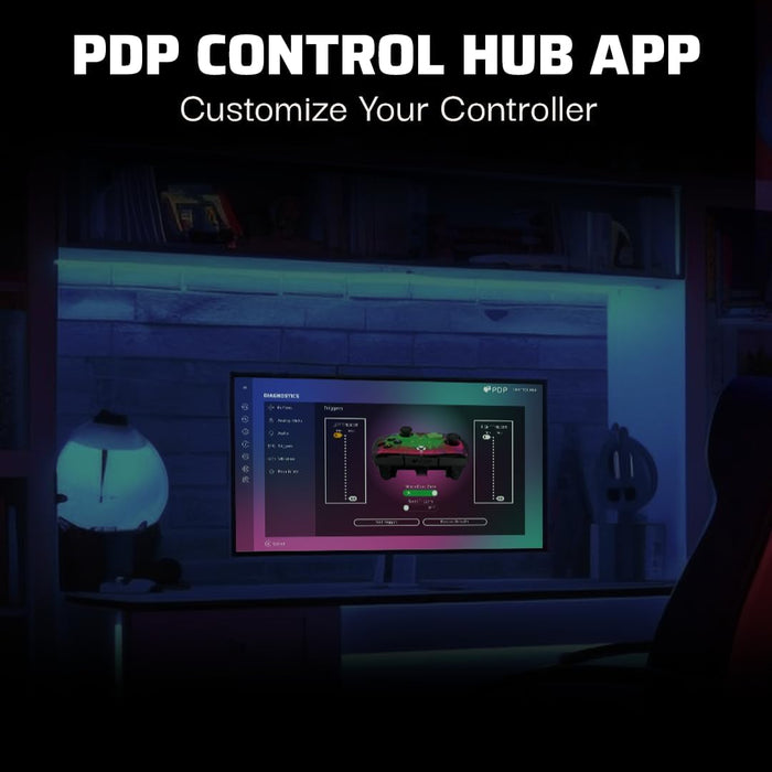 PDP Gaming REMATCH GLOW Enhanced Wired Controller Licensed for Xbox Series X|S/Xbox One/PC/Windows, Mappable Back Buttons, Advanced Customizable App - Space Dust (Glow in the Dark)