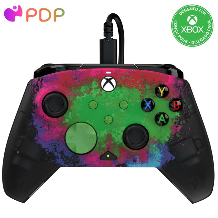 PDP Gaming REMATCH GLOW Enhanced Wired Controller Licensed for Xbox Series X|S/Xbox One/PC/Windows, Mappable Back Buttons, Advanced Customizable App - Space Dust (Glow in the Dark)