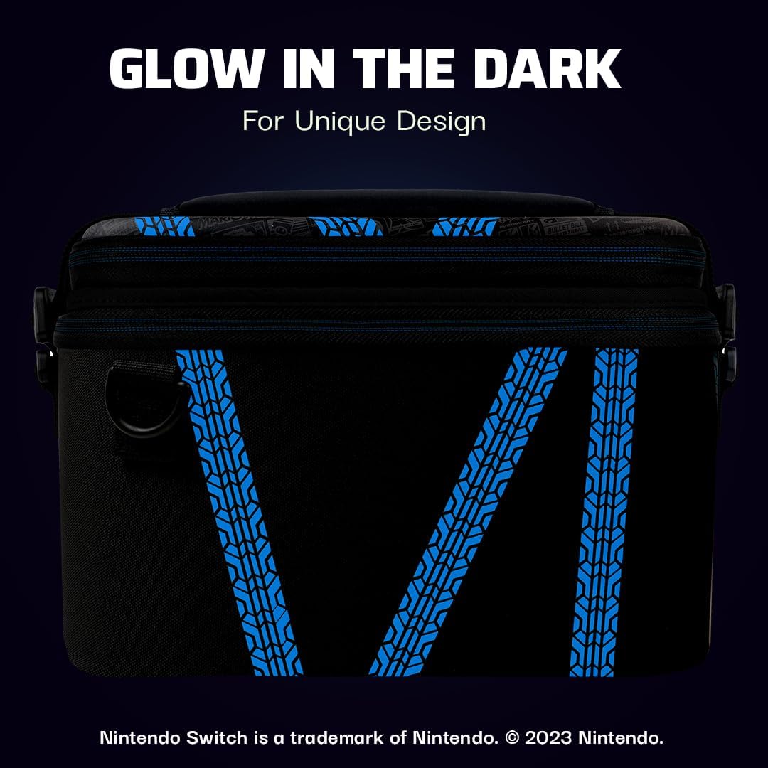 PDP Overnight Case GLOW Mario Kart Drift Nintendo Switch Custom Black