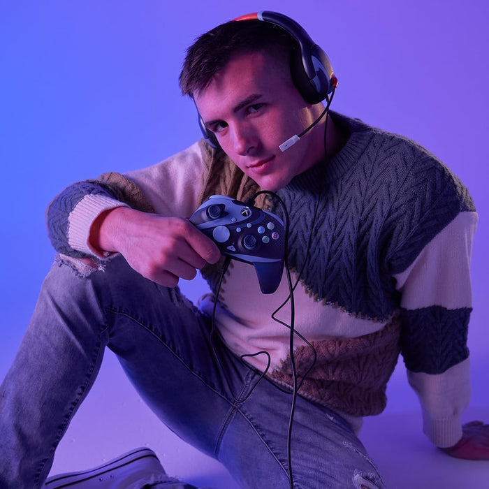 PDP - Bundle Casque de jeu stéréo filaire Airlite Blue Tide + Manette de jeu filaire REMATCH Blue Tide pour Xbox Serie