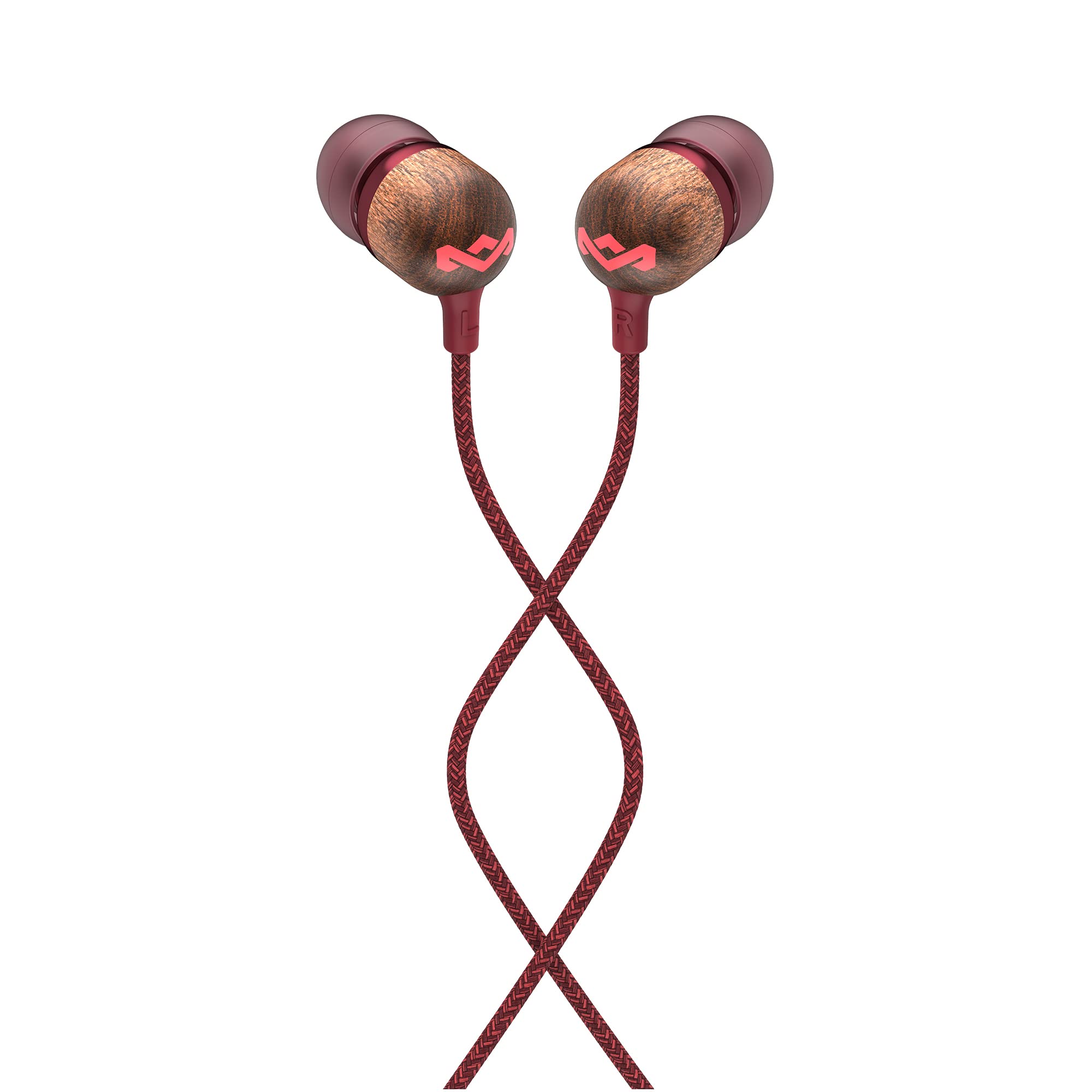 House of Marley Smile Jamaica In-Ear Headphones - Sustainably Crafted, Eco-Friendly, Noise Isolating Wired Earphones, 9.2mm Driver, Tangle-Free Cable, 1 Button Microphone Control