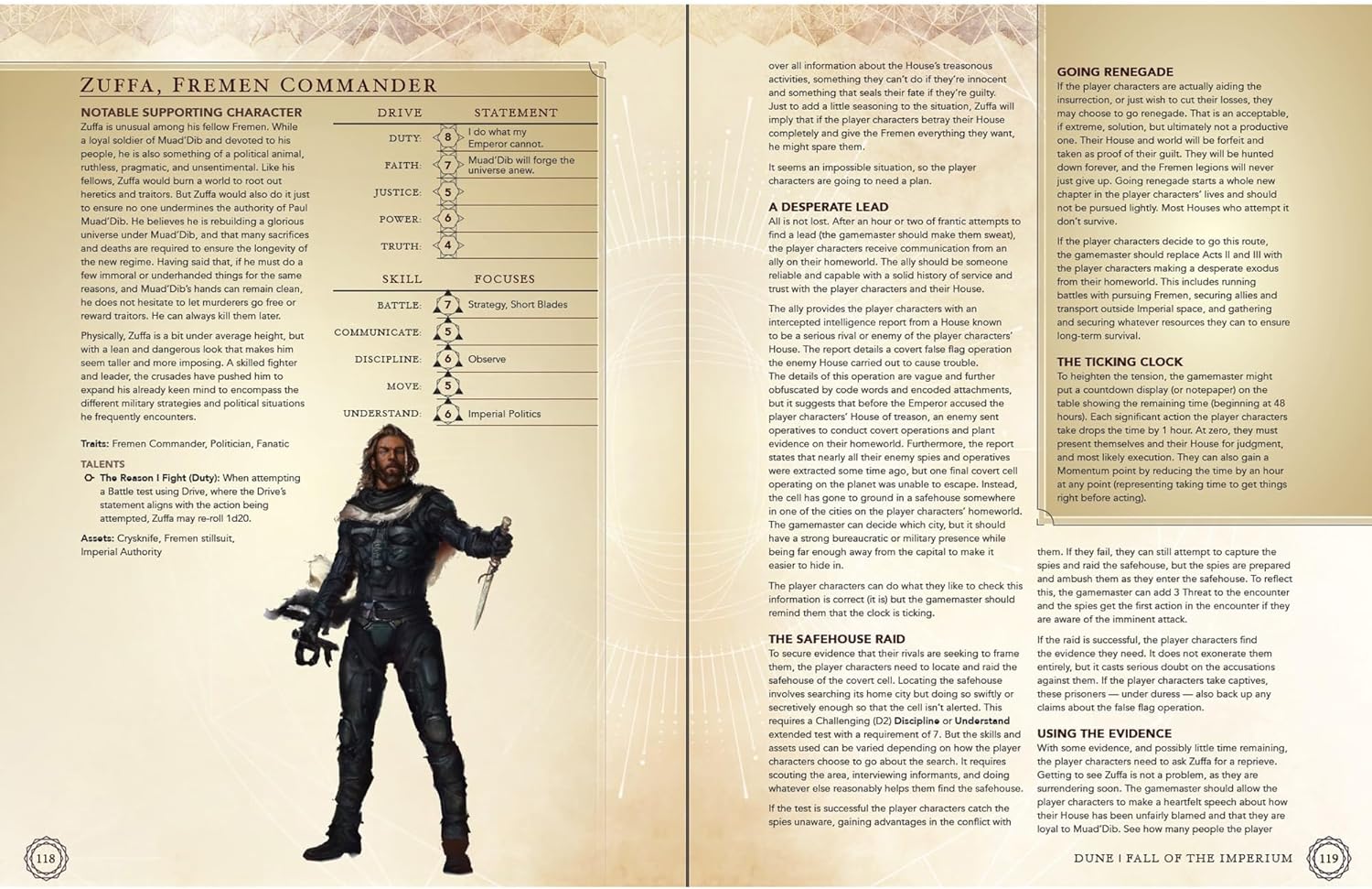 Modiphius Entertainment: Dune: Fall of The Imperium - Hardcover Campaign RPG Book, Full Color 144 Pgs, Tabletop Role Playing Game, Officially Licensed