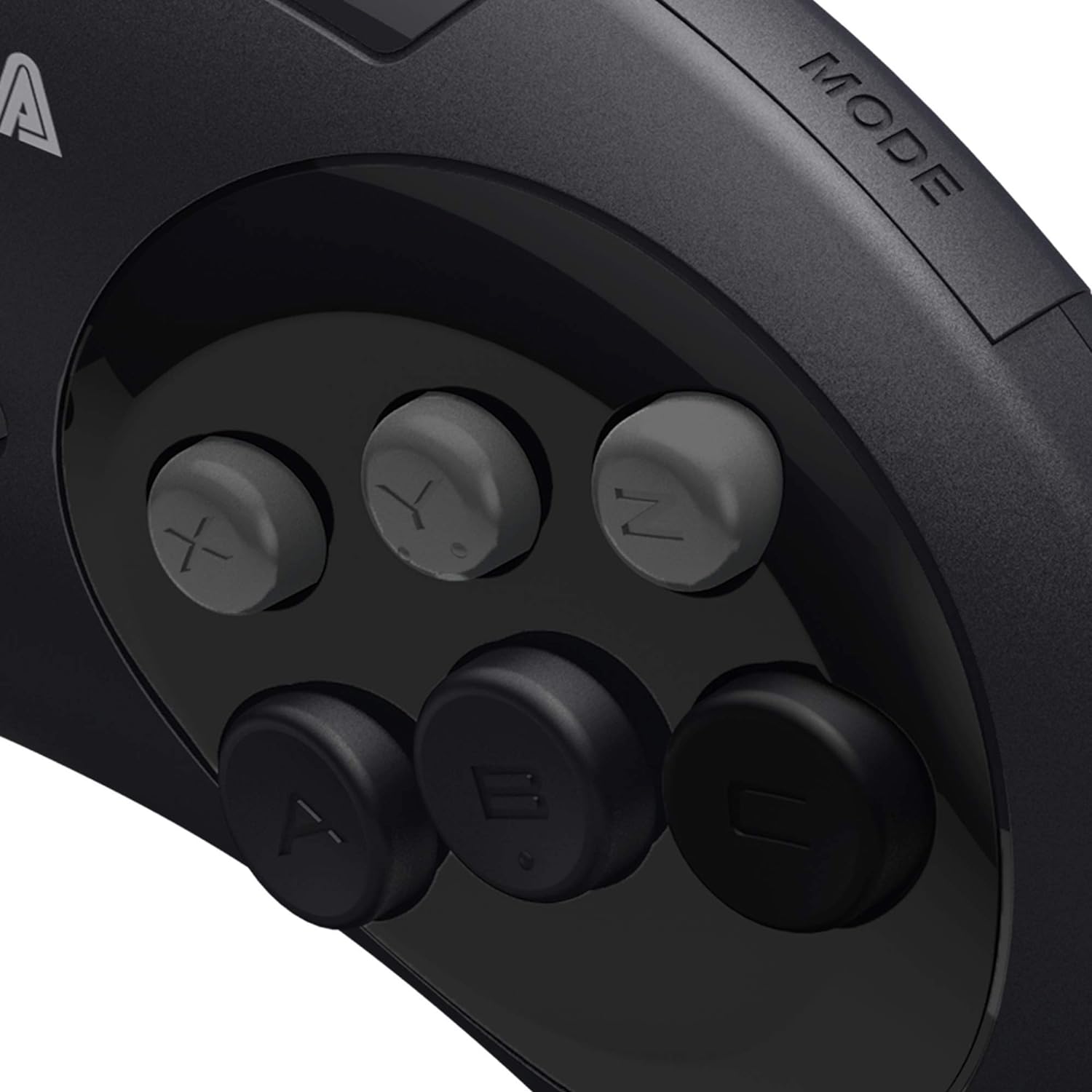 Retro-Bit Official Sega Genesis USB Controller 6-Button Arcade Pad for Sega Genesis Mini, PS3, PC, Mac, Steam, Switch - USB Port - (Black