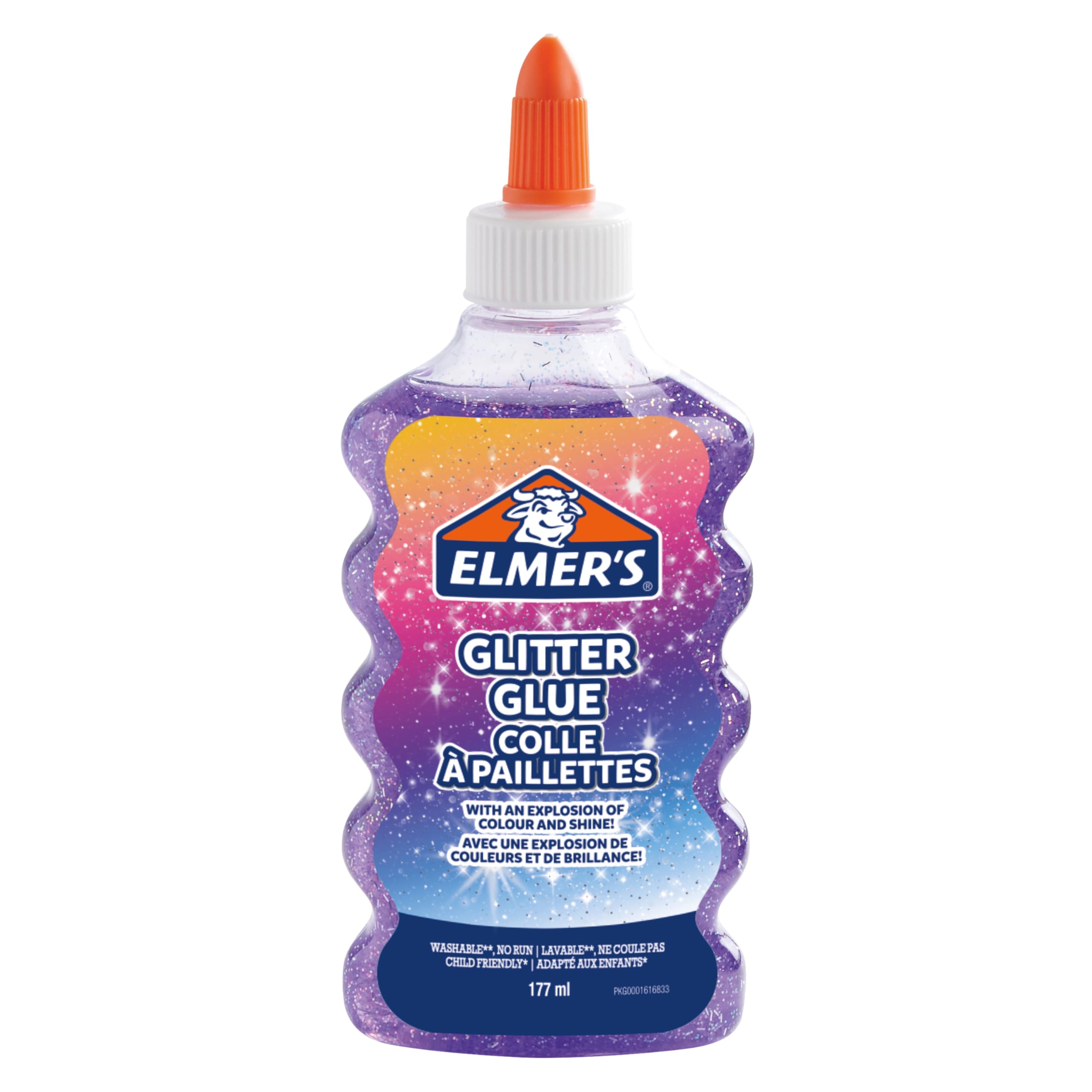 Elmer's PVA Glitter Glue | Purple | 177 mL | Washable & Kid Friendly | Great for Arts & Crafts Projects 1 pack Liquid Glue purple