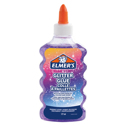 Elmer's PVA Glitter Glue | Purple | 177 mL | Washable & Kid Friendly | Great for Arts & Crafts Projects 1 pack Liquid Glue purple
