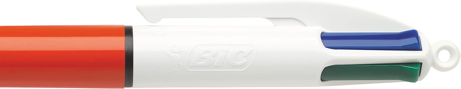 BIC - Refillable Ballpoint - Retractable Fine Point Four Ink Colours - Plastic Body - Set of 12