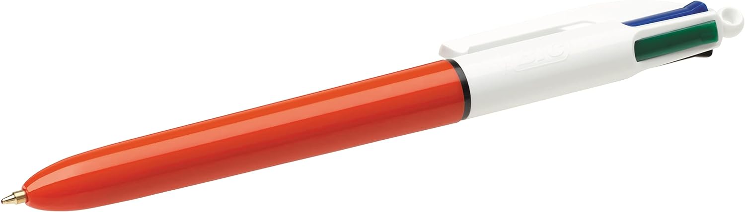 BIC - Refillable Ballpoint - Retractable Fine Point Four Ink Colours - Plastic Body - Set of 12