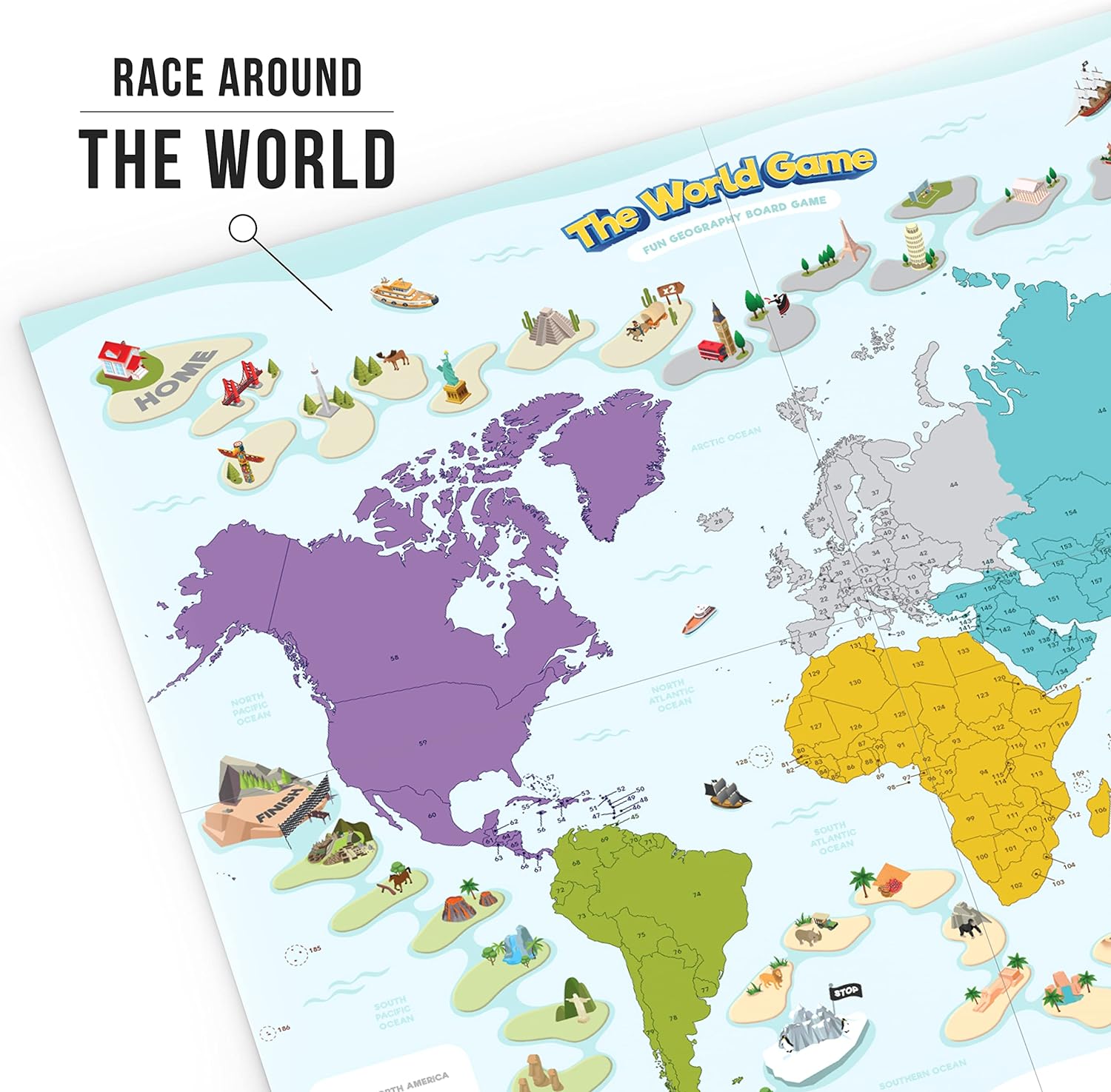 The World Game - Fun Geography Board Game - Educational Game for Kids & Adults - Cool Learning Gift Idea for Teenage Boys & Girls