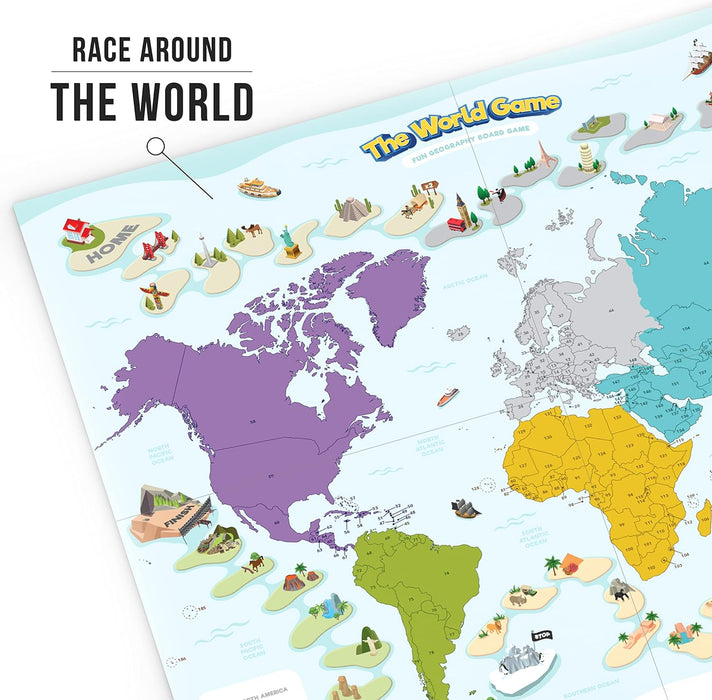 The World Game - Fun Geography Board Game - Educational Game for Kids & Adults - Cool Learning Gift Idea for Teenage Boys & Girls