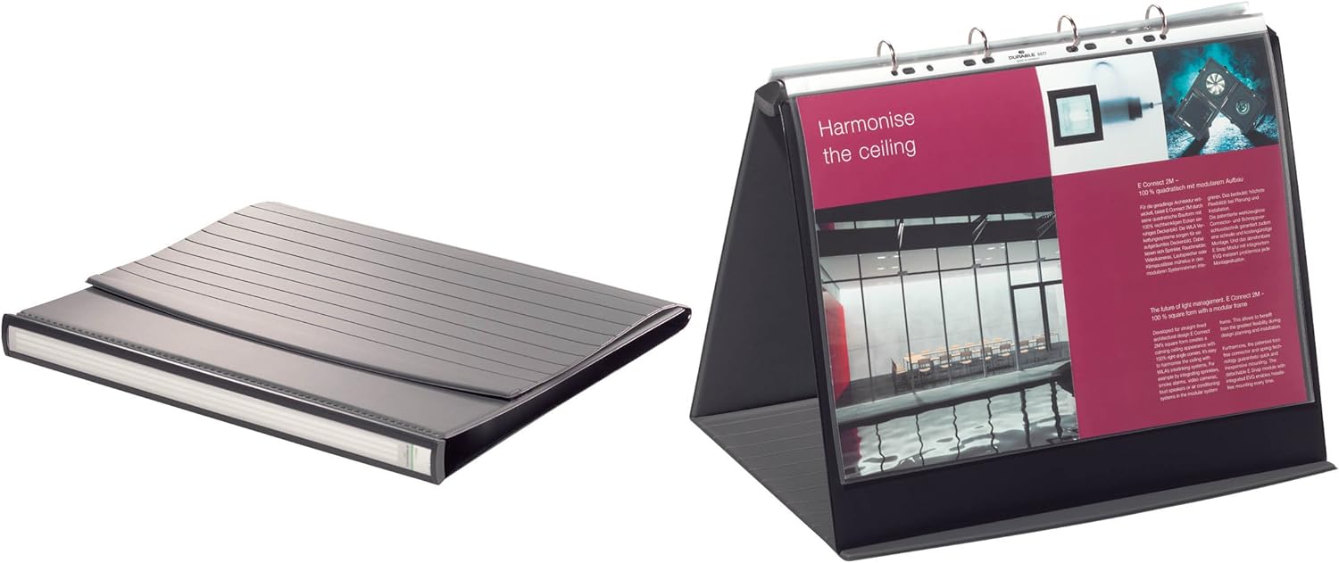 Durable DURASTAR Table Flipchart Stand | A3 Landscape Format | Grey Colour | Ideal for Presentations and Meetings