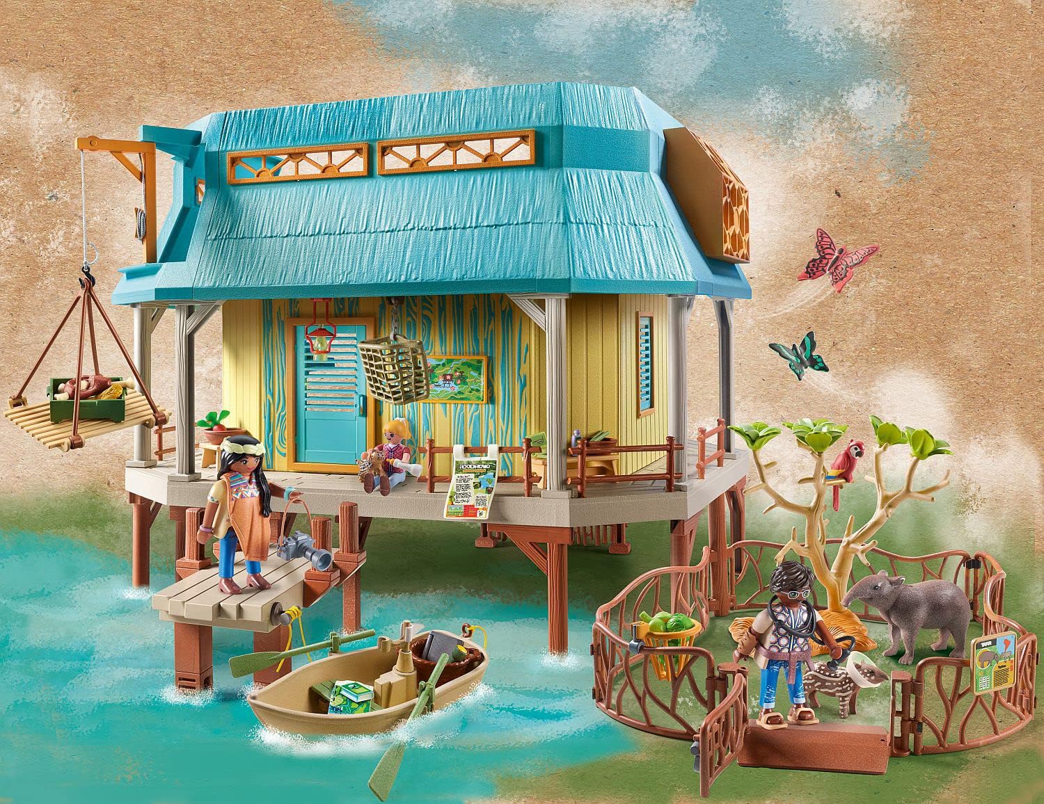 Playmobil 71007 Wiltopia Animal Care Station with Light Effects, collectable and educational animal toy for kids, sustainable toy, fun imaginative role play, playsets suitable for children ages 4+
