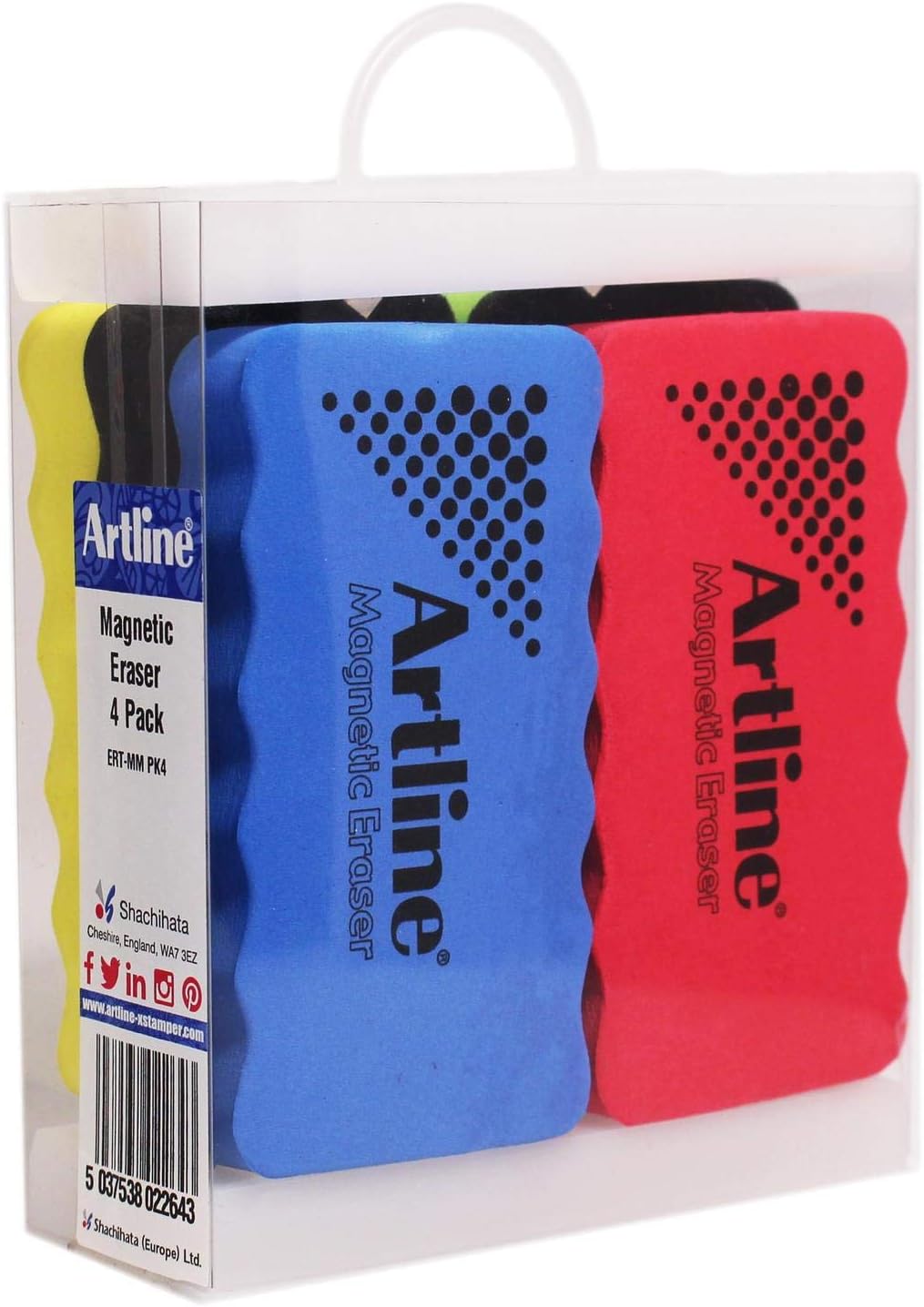 Artline Magnetic Whiteboard Eraser - Assorted (Pack of 4
