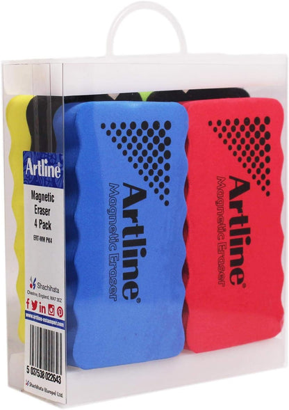 Artline Magnetic Whiteboard Eraser - Assorted (Pack of 4