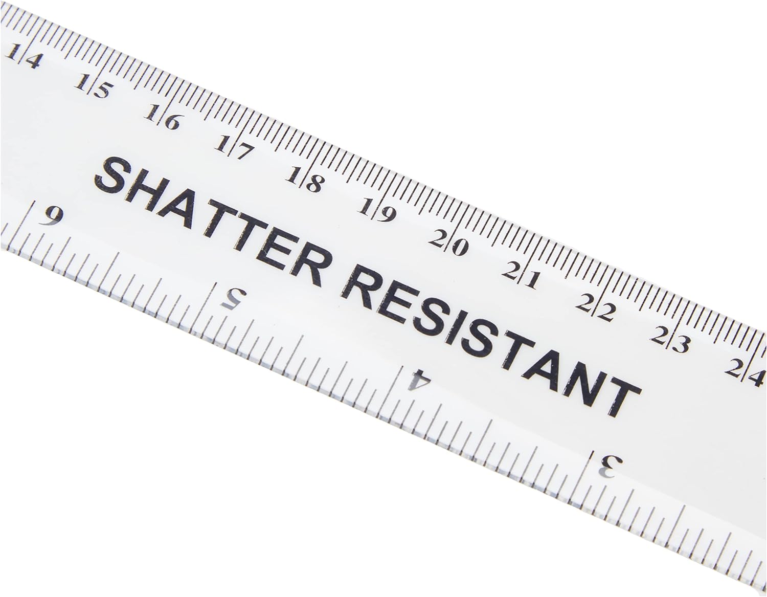 Q-Connect Ruler Shatterproof 300mm Clear (Inches on one side and cm/mm on the other
