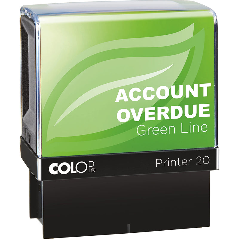 COLOP Green Line Account OVERDUE Stamp - Red Ink | 148223 | 37x13mm Eco-Friendly Office Word Stamp