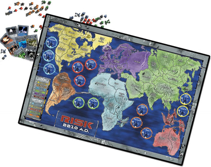 Renegade Game Studios: Risk 2210 A.D. - Risk Gameplay, New Twists, Mechs, Underwater & Moon Locations, Commanders, Ages 10+, 2-5 Players, 240 Min