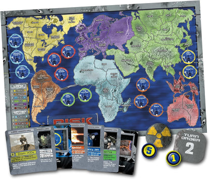 Renegade Game Studios: Risk 2210 A.D. - Risk Gameplay, New Twists, Mechs, Underwater & Moon Locations, Commanders, Ages 10+, 2-5 Players, 240 Min